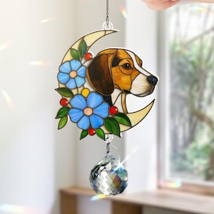 ACRYLIC Personalized Dog Cat Portrait Crystal Suncatcher, Window Hanging, Pet Gift Decor, Custom Portrait From Photo, Sympathy Gift.